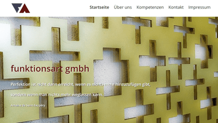 Referenz Webseite funktionsart gmbh