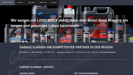 Referenz Webseite Garage Slanina